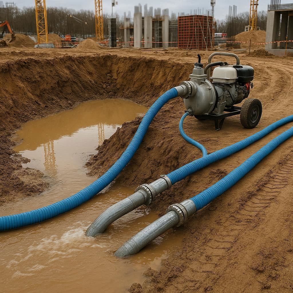 Водопонижение и осушение котлована в Дубне