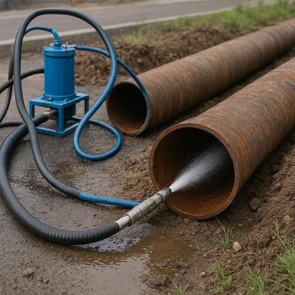 Гидродинамическая прочистка водопроводных труб в Дубне